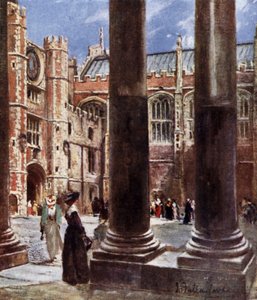 Relógio Court, Hampton Court Palace, Richmond upon Thames, Londres (cor litho) de John Fulleylove