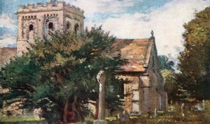 Igreja de Iffley vista de sudeste (litografia a cores) de John Fulleylove