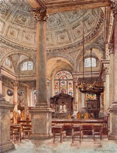 Interior, de, st. Stephen, Walbrook de John Fulleylove