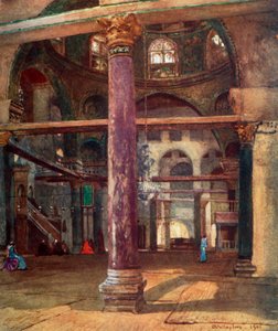 Interior da mesquita de El Aksa do sudeste, 1902. de John Fulleylove