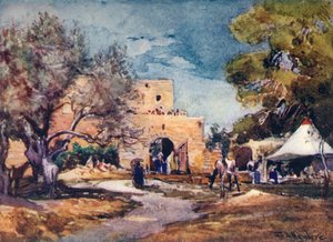 Edifício medieval fora da muralha norte de Jerusalém, 1902. de John Fulleylove