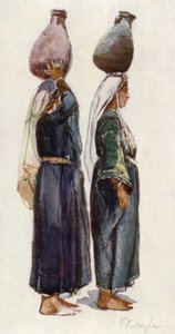 Estudos de mulheres camponesas sírias (cor litho) de John Fulleylove