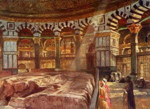 A rocha sagrada sob a cúpula da rocha, 1902.