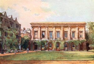 A Biblioteca, Oriel College (litografia a cores)