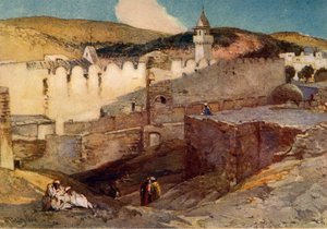 A mesquita em Hebron Over the Cave of Machpelah, 1902. de John Fulleylove