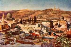 A área do templo e o Monte das Oliveiras do Monte Sião, 1902.