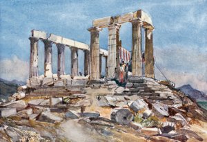 O Templo de Atena em Sunium do Norte de John Fulleylove