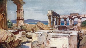 O templo de Atena na ilha de Egina de John Fulleylove