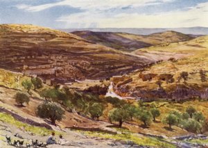 Vale de Hinnom, com Colina de Ofensa (cor litho) de John Fulleylove