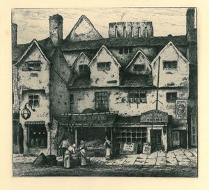 Casas Antigas, Digbeth, Walsall, de &39;Remnants Of Old Wolverhampton&39; Vol.I. N ° s 1-37, publicado em 1880