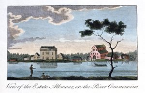 Vista da propriedade Alkmaar, no rio Commewine, 1813 de John Gabriel Stedman