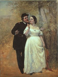 Cortejamento (óleo sobre tela) de John George Brown