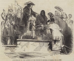 Aniversário do desembarque do Príncipe de Orange em Torbay, 5 de novembro de 1688 de John Gilbert