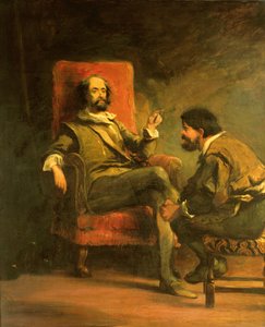 Dom Quixote e Sancho Pança de Dom Quixote de la Mancha, de Cervante, século XIX de John Gilbert