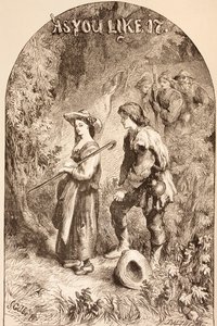 Ilustração para como você gosta d, de "a biblioteca ilustrada Shakespeare", Londres publicada 1890 de John Gilbert