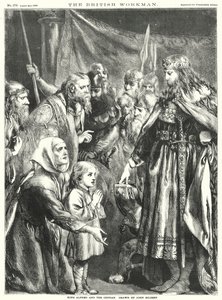 O Rei Alfred e o Órfão (gravura) de John Gilbert