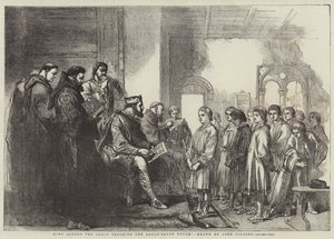 Rei Alfred, o Grande, ensinando a juventude anglo-saxônica de John Gilbert