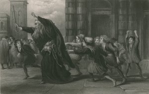 Shylock após o julgamento, comerciante de Veneza de John Gilbert