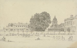 Greenwich Hospital (tinta e lavagem no papel) de John Glover