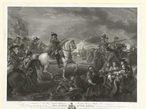 Rei William III na Batalha do Boyne, 1690 A Batalha do Boyne (título no objeto) de John Hall