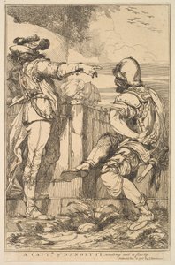 Um capitão de Banditti enviando uma festa de quinze gravuras dedicadas a ..., 8 de dezembro de 1778. de John Hamilton Mortimer
