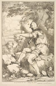 Banditti assume seu posto de quinze gravuras dedicadas a Sir Joshua Reynol ..., 8 de dezembro de 1778. de John Hamilton Mortimer