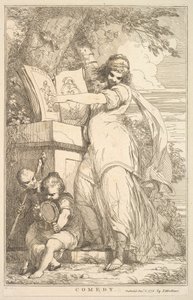 Comédia de Quinze gravuras dedicada a Sir Joshua Reynolds, 8 de dezembro de 1778. de John Hamilton Mortimer