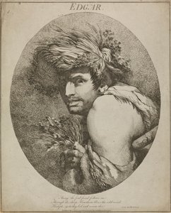 Edgar, "Rei Lear", Acto III, Cena III de John Hamilton Mortimer