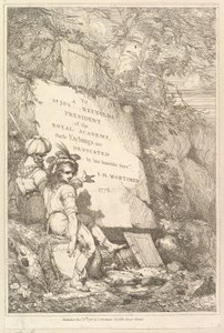 Frontispício quinze gravuras dedicadas a Sir Joshua Reynolds, 1778. de John Hamilton Mortimer
