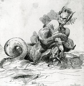Ilustração de um monstro do mar, do século XVIII