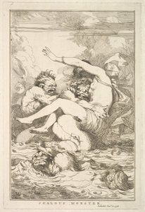Monstro ciumento de quinze gravuras dedicadas a Sir Joshua Reynolds, 8 de dezembro de 1778. de John Hamilton Mortimer