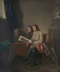 Retrato de um Homem e de um Rapaz Olhando para Impressões de John Hamilton Mortimer