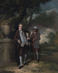 Retrato de um homem e de um atendente portador de uma carteira de John Hamilton Mortimer