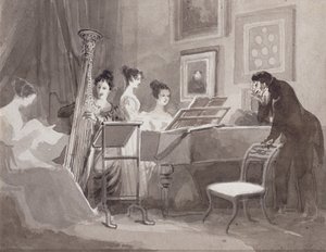 Uma noite musical (tinta no papel) de John Harden