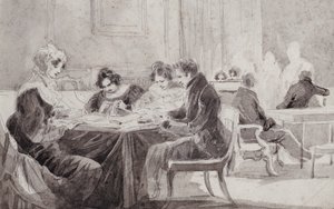Uma noite em casa (caneta e tinta no papel) de John Harden