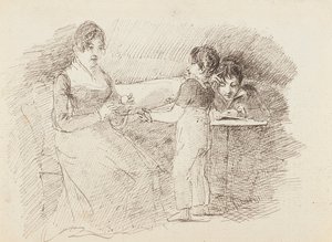 Menino segurando lã, 1843 de John Harden