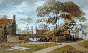 Calton Hill, Edimburgo - The Register House (aguarela sobre papel) de John Harden