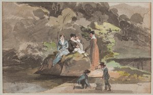 Agrupe pela água, 1810 (wc no papel) de John Harden