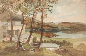 Hall e Windermere, Lake District, Cumbria (wc no papel) de John Harden