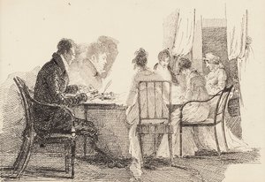 Interior com figuras sentadas, 1804-05 de John Harden