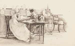 Lendo junto à lareira, 1805