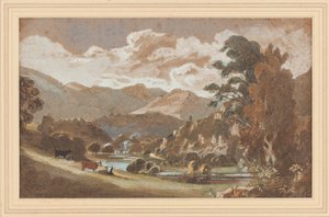 Skelwith, Lake District, Cumbria (wc no papel) de John Harden