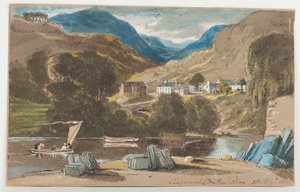Slate wharf at Clappersgate, 1817 (wc no papel) de John Harden
