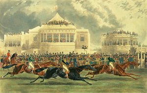 A corrida para a Taça do Imperador, em Ascot, 12 de junho de 1845 (aguarela sobre papel) de John Harris