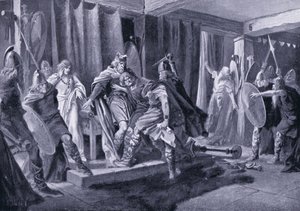 Tentativa de assassinato do Rei Edwin de Northumbria 626 d.C. de John Harris Valda