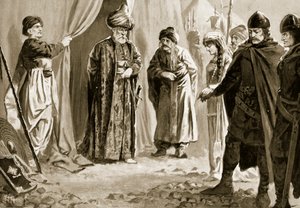 Ivan Shishman III entrega sua irmã ao Sultão Murad I, 1366 de John Harris Valda