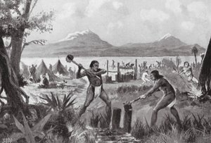 A Fundação da Cidade do México (litografia) de John Harris Valda