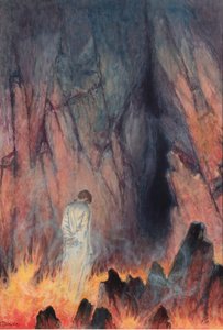 O espírito da humanidade passando para o desconhecido (lápis e giz de cera no papel) de John Harris Valda