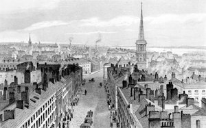 Liverpool da Câmara Municipal, olhando para o sul, gravado por John Rogers, c.1830 de John Harwood