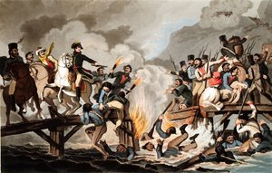 Napoleão I e o exército francês atravessando a Berezina em novembro de 1812
